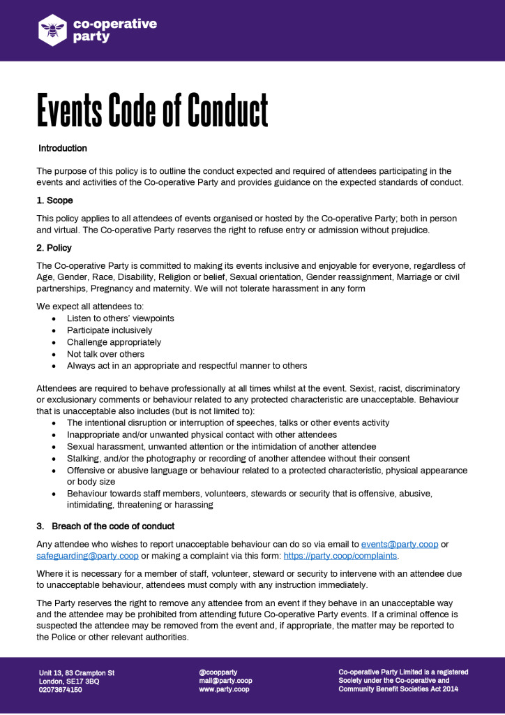 thumbnail of Events Code of Conduct