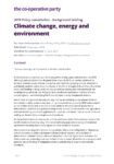 thumbnail of Background briefing – Climate change, energy and environment