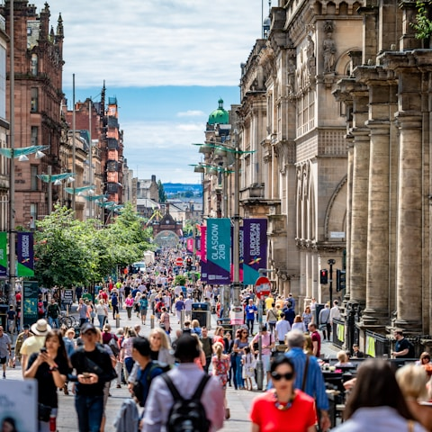 people walking in Glasgow