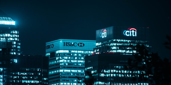 bank buildings during night time